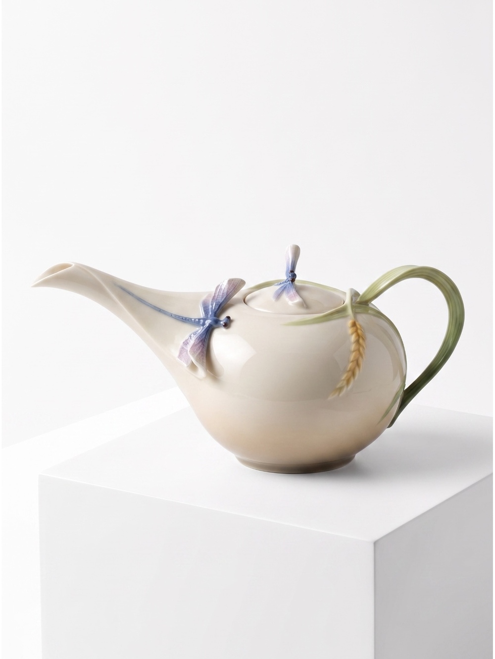 Franz Dragonfly Porcelain Teapot with Cover FZ00017 New in Box Collectible
